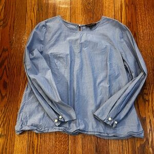 Banana Republic Light Blue Blouse with Pearls